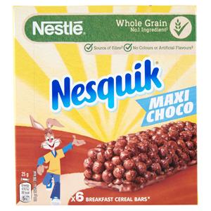 NESQUIK Maxi Choco Barrette di cereali con cioccolato al latte 6 snack da 25 g