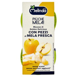 Melinda Più Che Mela! Mousse Di Golden Delicious Con Pezzi Di Mela Fresca 2 X 100 G