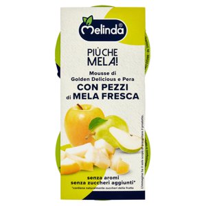 Melinda Più Che Mela! Mousse Di Golden Delicious E Pera Con Pezzi Di Mela Fresca 2 X 100 G