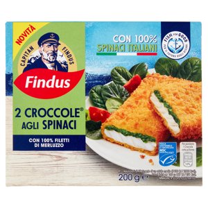 Capitan Findus 2 Croccole Agli Spinaci Con 100% Filetti Di Merluzzo 200 G