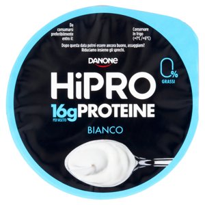 Hipro Yogurt Magro Bianco Naturale, Con 16g Di Proteine, 0% Di Grassi, Senza Zuccheri Aggiunti, 160g