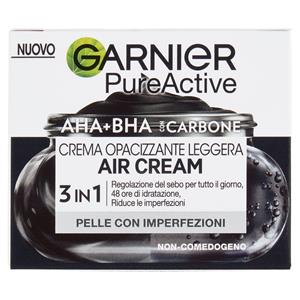 Garnier Pureactive Air Cream Aha+bha Con Carbone - Crema Opacizzante Leggera 50 Ml
