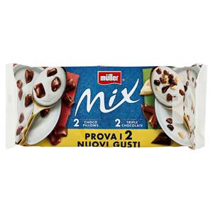 Müller Mix 2 Yogurt Bianco Più Choco Pillows + 2 Yogurt Bianco Più Triple Chocolate 4 X 150 G