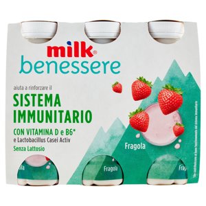 Milk Benessere Aiuta A Rinforzare Il Sistema Immunitario Fragola 6 X 100 G