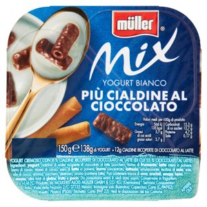 Müller Mix Yogurt Bianco Più Cialdine Al Cioccolato 150 G