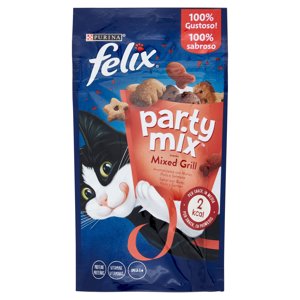 FELIX Party Mix Snacks Mixed Grill Aromatizzato con Manzo, Pollo e Salmone 60 g