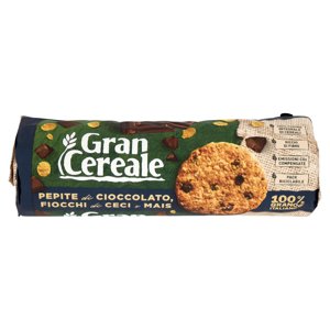 Gran Cereale Biscotti Gran Cereale Pepite Di Cioccolato E Fiocchi Di Ceci E Mais Tubo 270 G