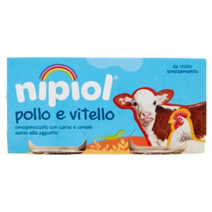 Nipiol Pollo E Vitello Omogeneizzato Con Carne E Cereale 2 X 80 G