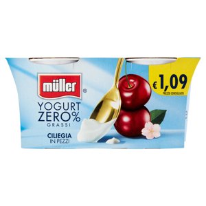 Müller Yogurt Zero% Grassi Ciliegia In Pezzi 2 X 125 G