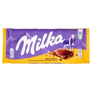 Milka tavoletta di cioccolato al latte 100% alpino con riso soffiato -  100g