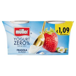 Müller Yogurt Zero% Grassi Fragola In Pezzi 2 X 125 G