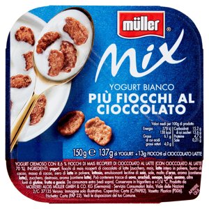Müller Mix Yogurt Bianco Più Fiocchi Al Cioccolato 150 G