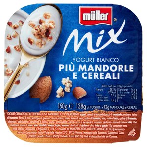 Müller Mix Yogurt Bianco Più Mandorle E Cereali 150 G
