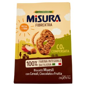 Misura Fibrextra Biscotti Muesli Con Cereali, Cioccolato E Frutta 230 G