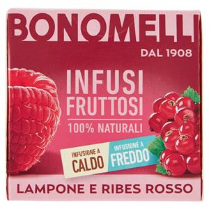 Bonomelli Infusi Fruttosi 100% Naturali Lampone E Ribes Rosso 12 Filtri 24 G
