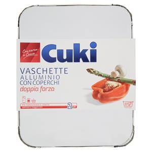Cuki Conserva E Cuoce Vaschette Alluminio Con Coperchi 8porzioni - 2 Pz (r98)