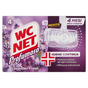 Wc Net - Tavoletta Profumoso 3 Effect, Detergente Igienizzante Solido Wc, Lavender Fresh, 4 Pezzi