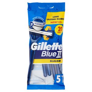 Gillette Blue II Slalom Rasoio da Uomo Usa e Getta - 5 rasoi