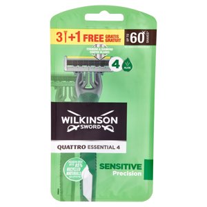 Wilkinson Sword Rasoio Usa&getta Quattro Essential 4 Sensitive 3+1