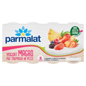 Parmalat Yogurt Magro Più Cremoso In Pezzi 2 Ananas, 2 Frutti Bosco, 2 Pesca, 2 Fragola 8 X 125 G