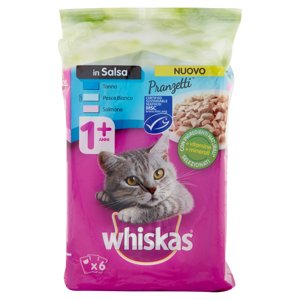 Whiskas Pranzetti Cibo Umido Gatto Con Salmone E Tonno In Salsa 6 X 50 G