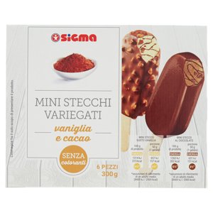 Sigma Mini Stecchi Variegati Vaniglia E Cacao 6 X 50 G