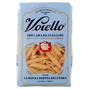 Voiello Pasta La Penna Doppia Rigatura N°152 grano Aureo 100% italiano Trafilata bronzo 500g 