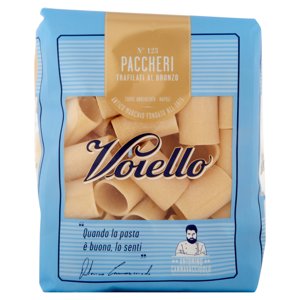 Voiello Pasta Il Pacchero N°123 grano Aureo 100% italiano Trafilata bronzo 500g 