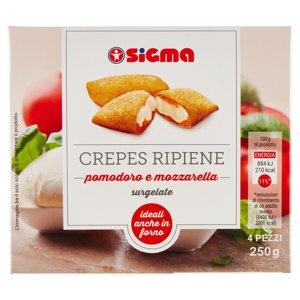 Sigma Crepes Ripiene Pomodoro E Mozzarella Surgelate 4 Pezzi 250 G