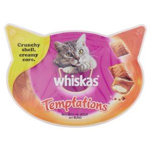 Whiskas Temptations Snack Gatto Con Manzo 60 G
