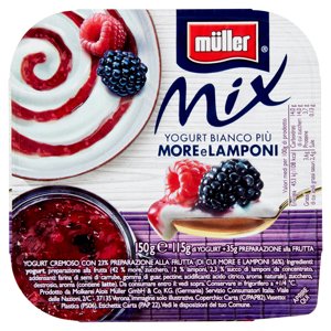Müller Mix Yogurt Bianco Più More E Lamponi 150 G