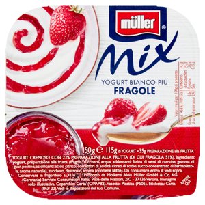 Müller Mix Yogurt Bianco Più Fragole 150 G