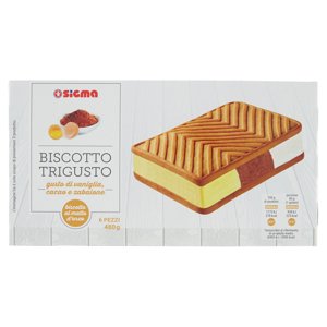 Sigma Biscotto Trigusto Gusto Di Vaniglia, Cacao E Zabaione 6 X 80 G