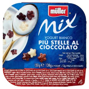 Müller Mix Yogurt Bianco Più Stelle Al Cioccolato 150 G