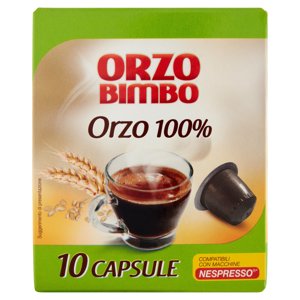 Orzo Bimbo Orzo 100% 10 Capsule Compatibili con Macchine Nespresso* 27 g