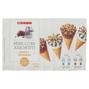 Sigma Mini Coni Assortiti Panna E Cioccolato 8 X 40 G