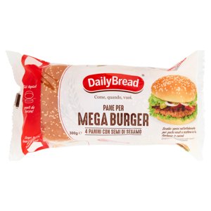 Dailybread Pane Per Mega Burger Panini Con Semi Di Sesamo 4 X 75 G