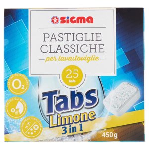 Sigma Pastiglie Classiche Per Lavastoviglie Tabs Limone 3 In 1 25 X 18 G