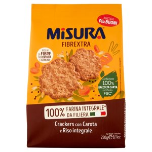 Misura Fibrextra Crackers Con Carota E Riso Integrale 230 G