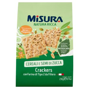 Misura Natura Ricca Cereali E Semi Di Zucca Crackers 230 G