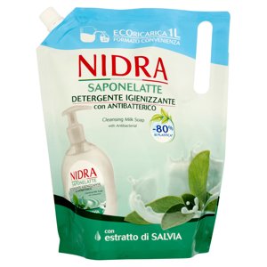 Nidra Saponelatte Detergente Igienizzante Con Antibatterico Ecoricarica 1000 Ml