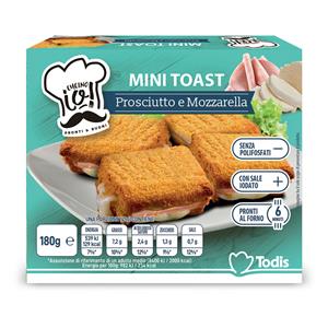 Mini toast prosciutto e mozzarella