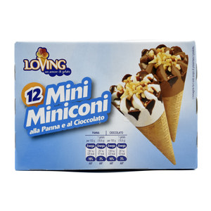 12 Mini Miniconi alla panna e cioccolato