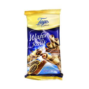 Wafer rolls ripieni di cacao