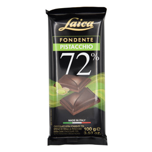 Cioccolato fondente 72% con pistacchio