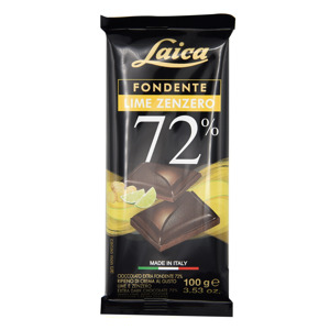 Cioccolato fondente 72% lime e zenzero