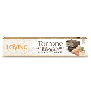 Torrone morbido con arachidi e cioccolato