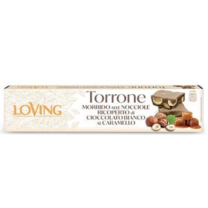 Torrone morbido al cioccolato ricoperto di caramello