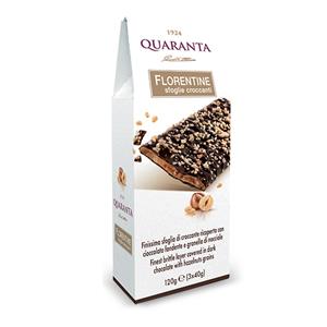 Florentine sfoglie croccanti cioccolato fondente e granella di nocciole